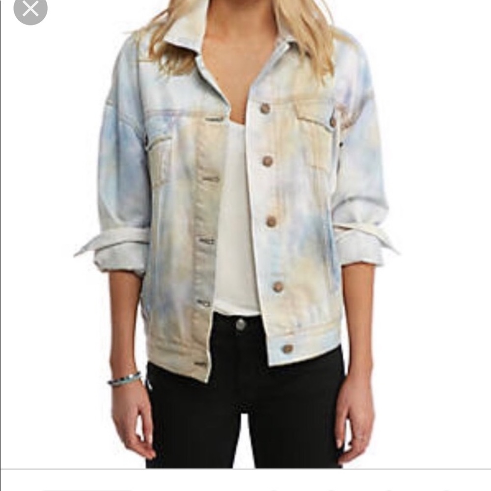 Free People Tie Dye Denim Jacket
